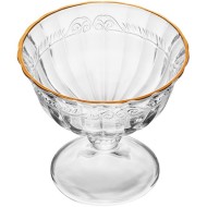 Taca 180ml Para Sobremesa Imperial Fio De Ouro Cristal Ecologico 